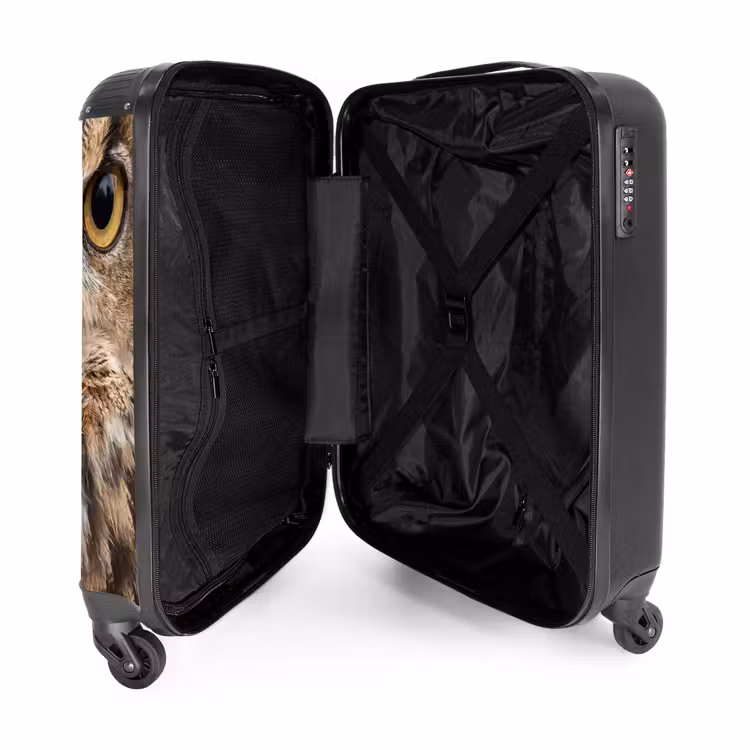 Koffer - Uhu – Eule – Porträt – Braun - Oehoe - Uil - Portret - Bruin NBS - Handbagage koffer - Volwassenen Unisex middel
