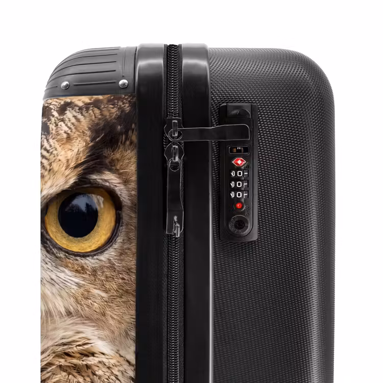 Koffer - Uhu – Eule – Porträt – Braun - Oehoe - Uil - Portret - Bruin NBS - Handbagage koffer - Volwassenen Unisex middel