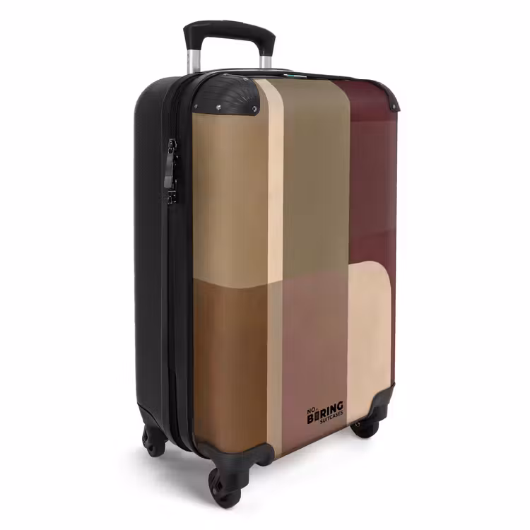 Vlakken - Abstract - Bordeaux - Lijnen NBS - Handbagage koffer - Volwassenen Unisex middel -productfoto_3d