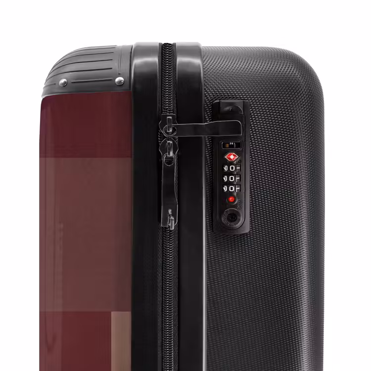 Vlakken - Abstract - Bordeaux - Lijnen NBS - Handbagage koffer - Volwassenen Unisex middel -slot