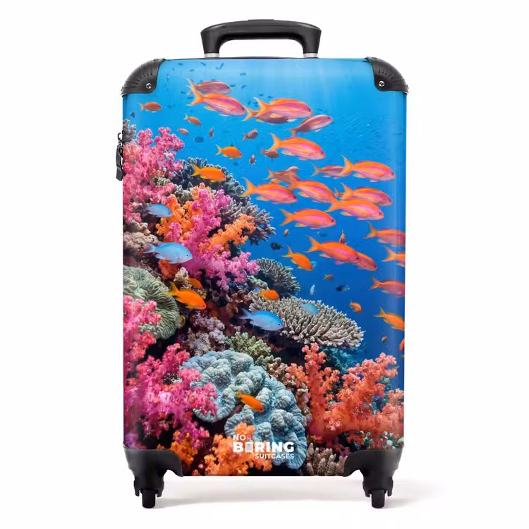 Koffer - Unterwasser – Korallenriff – Fische – Ozean – Natur - Onderwater - Koraalrif - Vissen - Oceaan - Natuur NBS - Handbagage koffer - Volwassenen Unisex middel