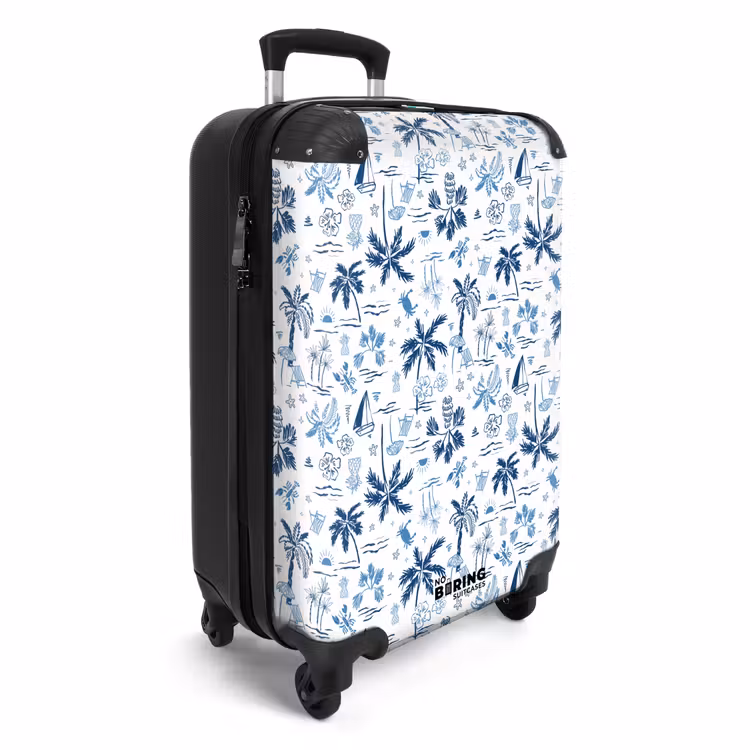 Vakantie patroon blauw NBS - Handbagage koffer - Volwassenen Unisex middel -productfoto_3d