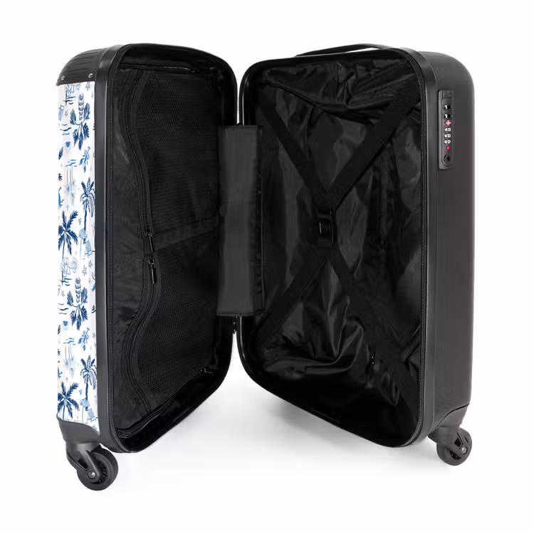Vakantie patroon blauw NBS - Handbagage koffer - Volwassenen Unisex middel -binnenkant