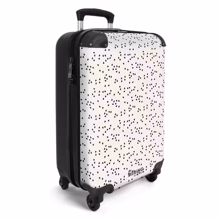 Valentijn verspreide hartjes patroon zwart NBS - Handbagage koffer - Kinderen Unisex middel -productfoto_3d