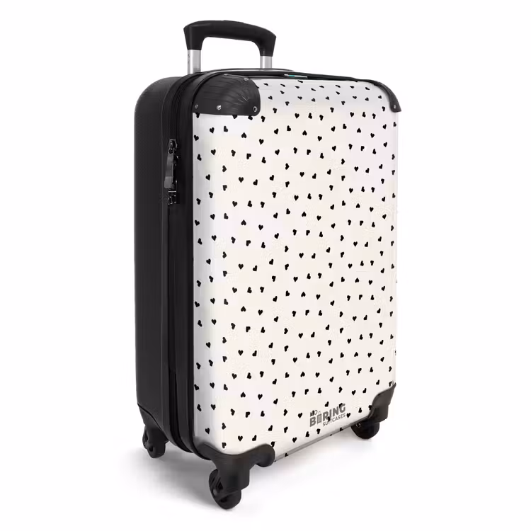 Valentijn verstrooid hartenpatroon zwart NBS - Handbagage koffer - Kinderen Unisex middel -productfoto_3d