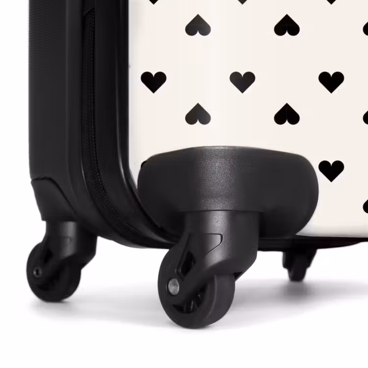 Valentijn harten in ruitpatroon zwart NBS - Handbagage koffer - Kinderen Unisex middel -wiel