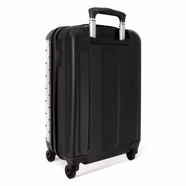 Valentijn hartjes ruit patroon stippen NBS - Handbagage koffer - Kinderen Unisex middel -achterkant