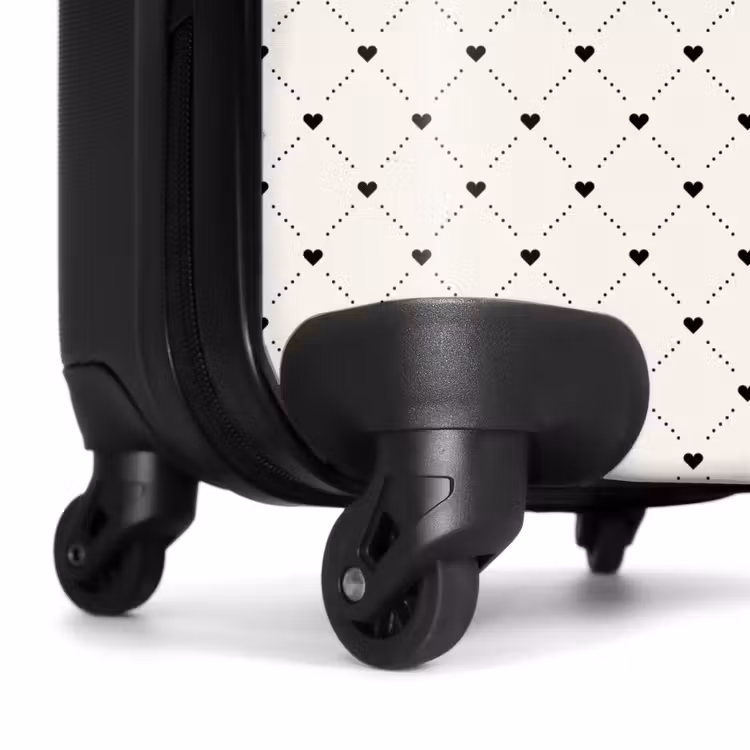 Valentijn hartjes ruit patroon stippen NBS - Handbagage koffer - Kinderen Unisex middel -wiel
