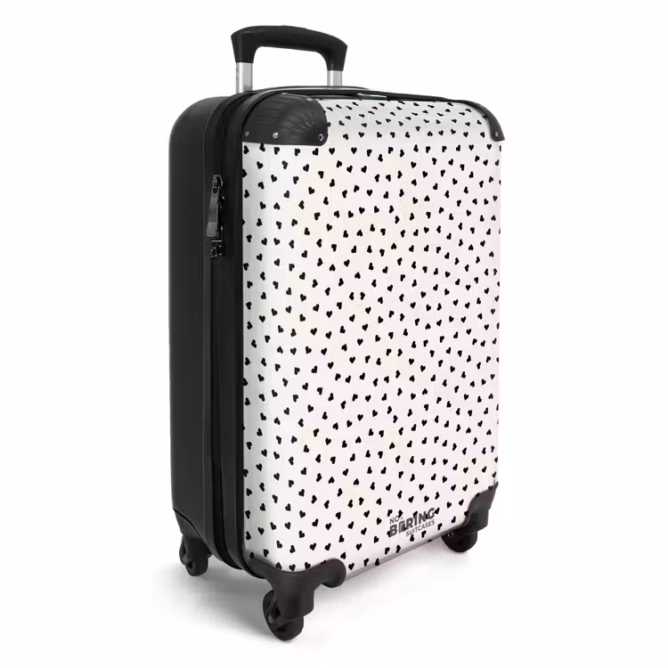 Valentijn hartvormig patroon zwart NBS - Handbagage koffer - Kinderen Unisex middel -productfoto_3d
