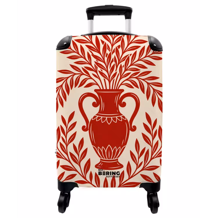 Koffer - Vase – Pflanzen – Dekoration – Abstrakt – Rot - Vaas - Planten - Decoratie - Abstract - Rood NBS - Handbagage koffer - Vrouwen middel