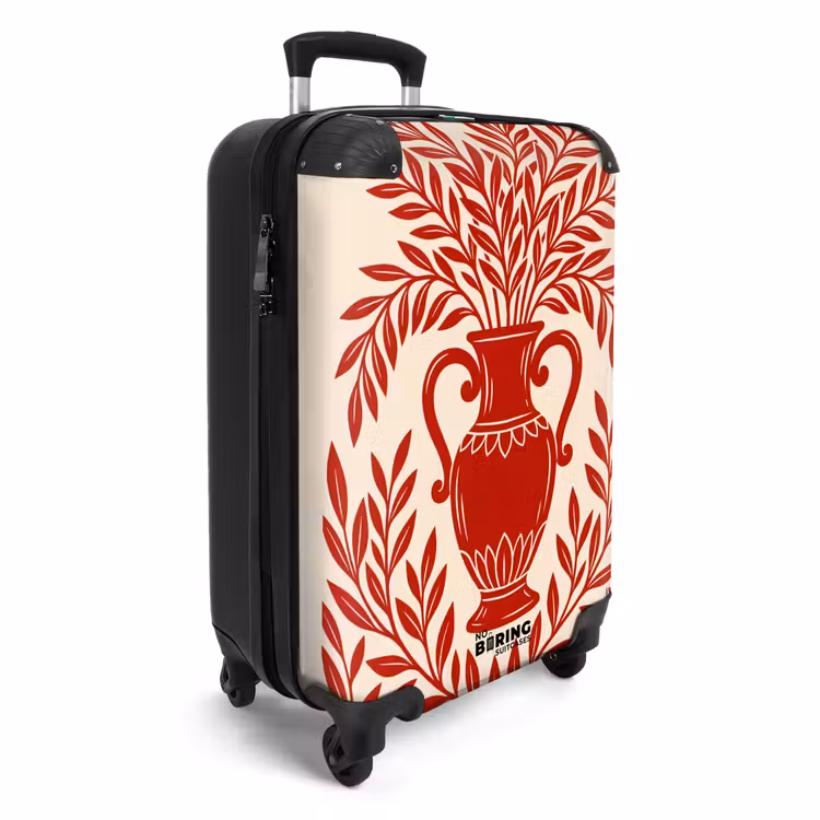 Koffer - Vase – Pflanzen – Dekoration – Abstrakt – Rot - Vaas - Planten - Decoratie - Abstract - Rood NBS - Handbagage koffer - Vrouwen middel