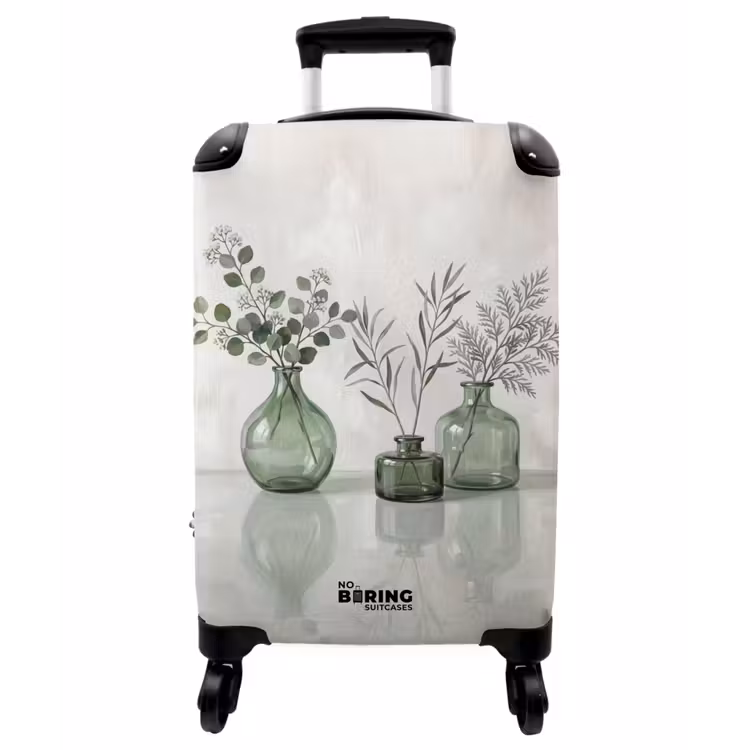 Koffer - Vasen – Blätter – Grün - Vazen - Bladeren - Groen NBS - Handbagage koffer - Vrouwen middel