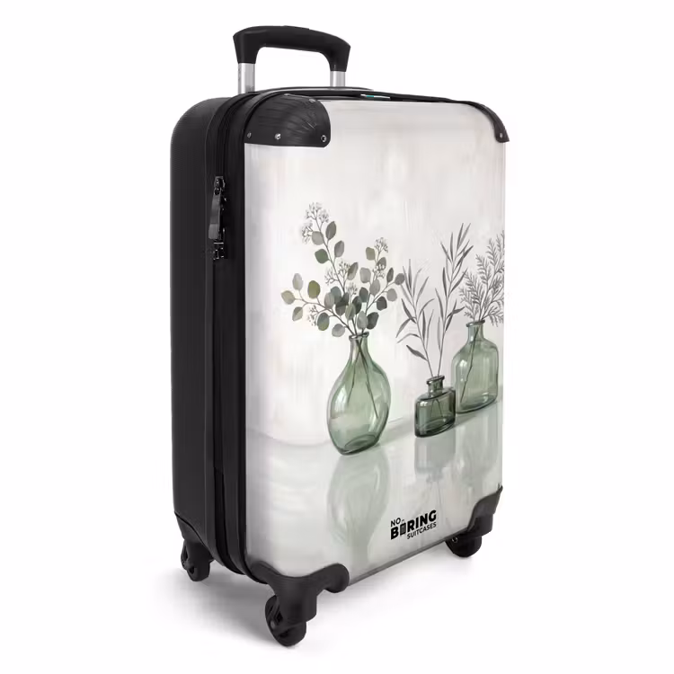 Koffer - Vasen – Blätter – Grün - Vazen - Bladeren - Groen NBS - Handbagage koffer - Vrouwen middel