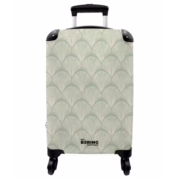 Koffer - Ventilatoren - Muster - Grün - Waaiers - Patroon - Groen NBS - Handbagage koffer - Vrouwen middel