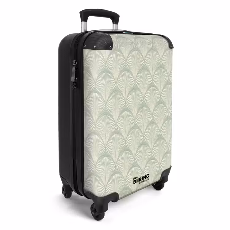 Koffer - Ventilatoren - Muster - Grün - Waaiers - Patroon - Groen NBS - Handbagage koffer - Vrouwen middel