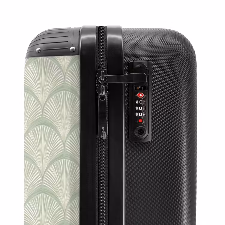 Koffer - Ventilatoren - Muster - Grün - Waaiers - Patroon - Groen NBS - Handbagage koffer - Vrouwen middel