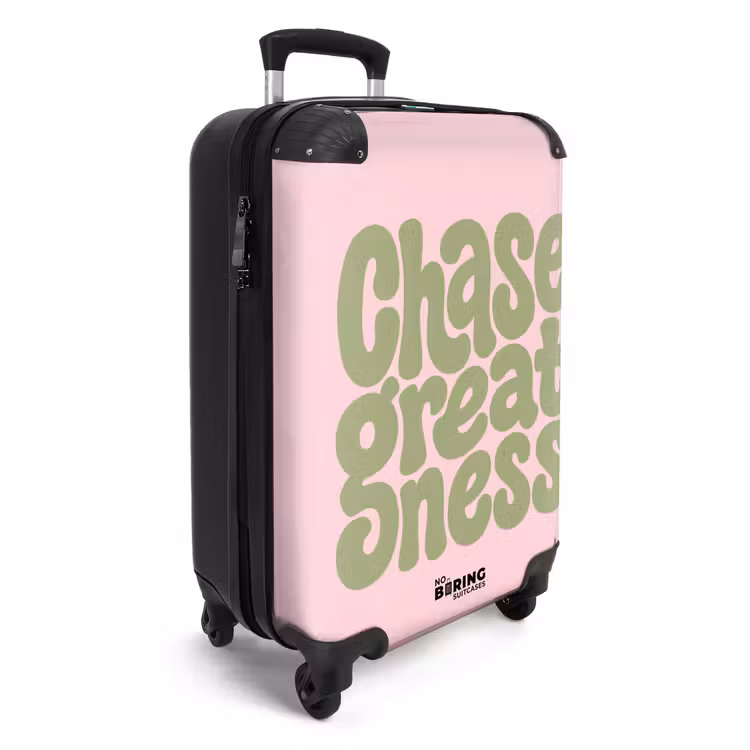 Chase greatness - Groen - Roze - Retro NBS - Handbagage koffer - Volwassenen Unisex middel -productfoto_3d