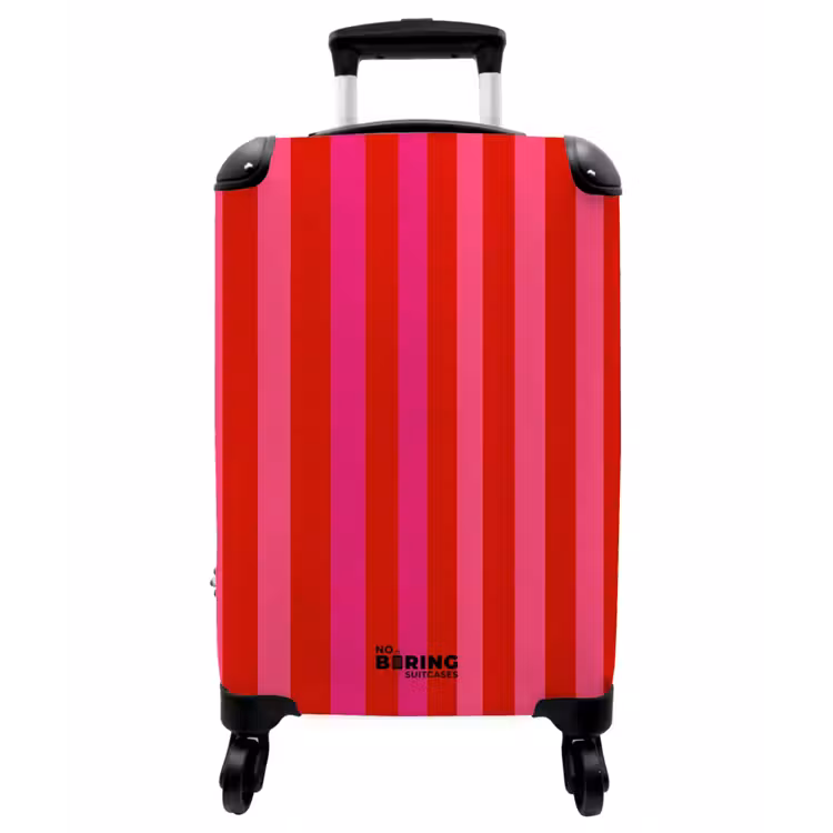 Koffer - Vertikal – Streifen – Rosa - Verticaal - Strepen - Roze NBS - Handbagage koffer - Vrouwen middel
