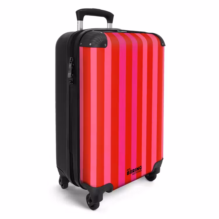 Koffer - Vertikal – Streifen – Rosa - Verticaal - Strepen - Roze NBS - Handbagage koffer - Vrouwen middel