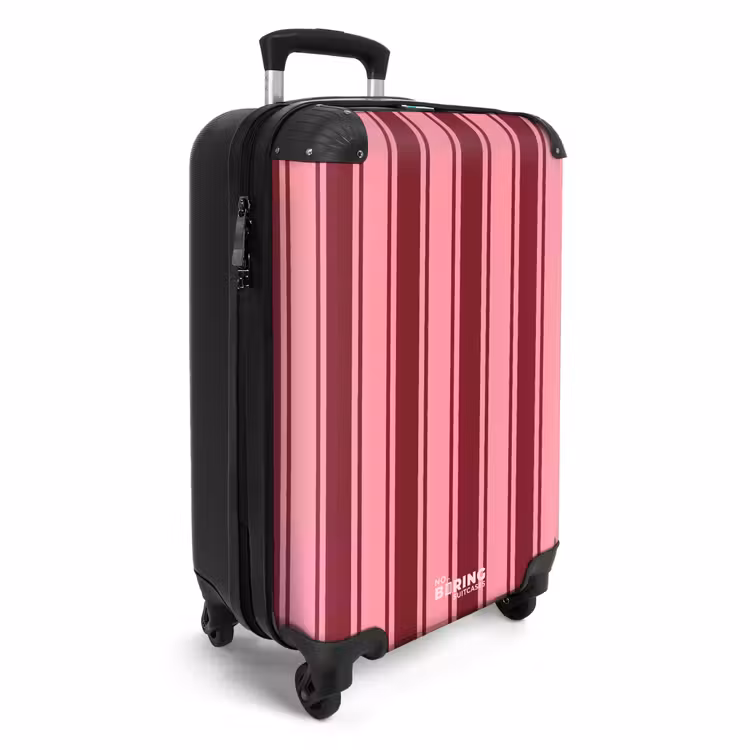 Koffer - Vertikale Streifen – Rot – Rosa - Verticale strepen - Rood - Roze NBS - Handbagage koffer - Vrouwen middel