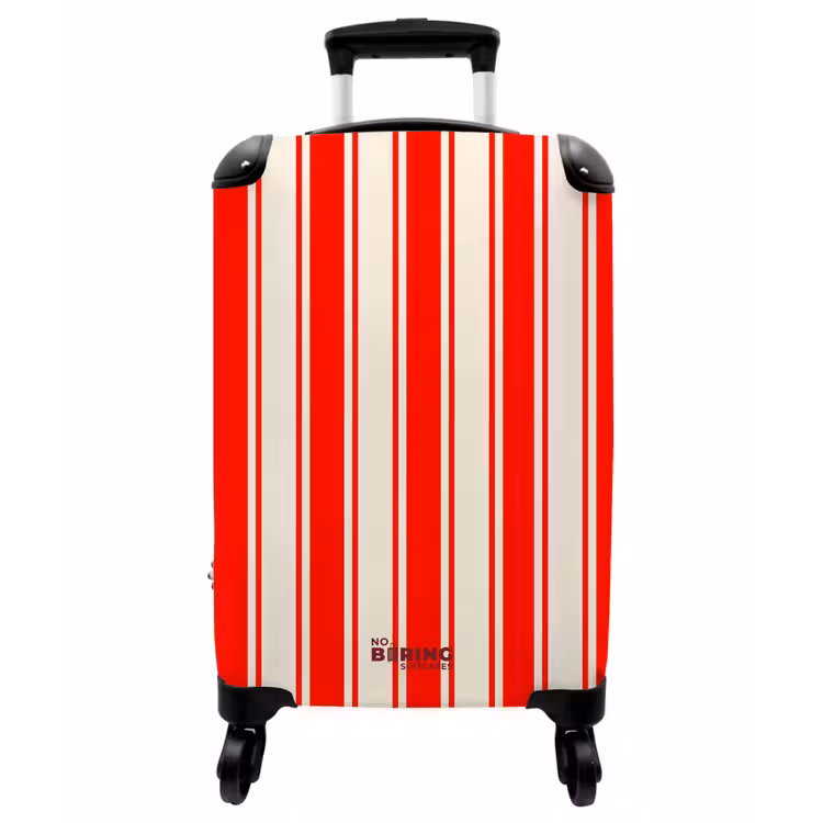 Koffer - Vertikale Streifen – Rot – Weiß - Verticale strepen - Rood - Wit NBS - Handbagage koffer - Vrouwen middel