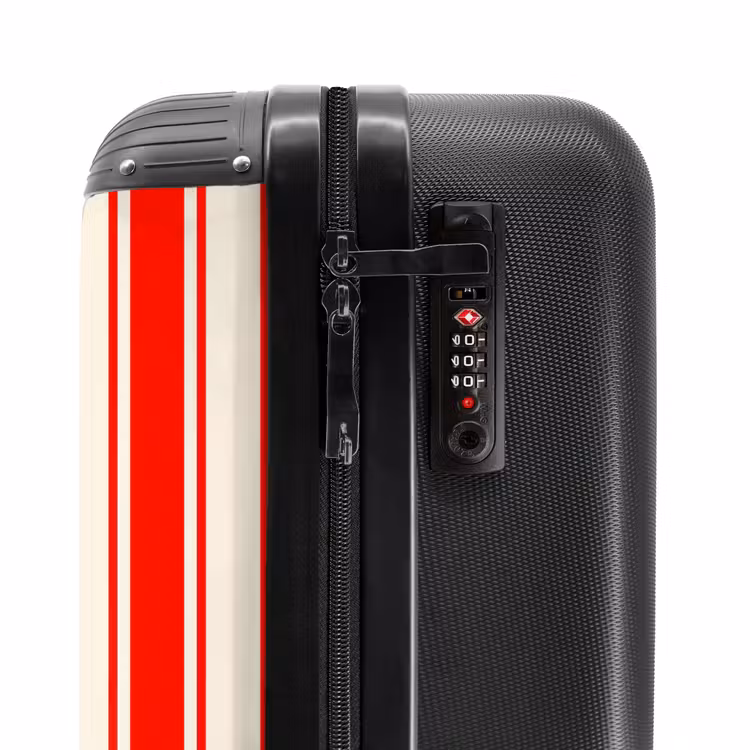 Koffer - Vertikale Streifen – Rot – Weiß - Verticale strepen - Rood - Wit NBS - Handbagage koffer - Vrouwen middel
