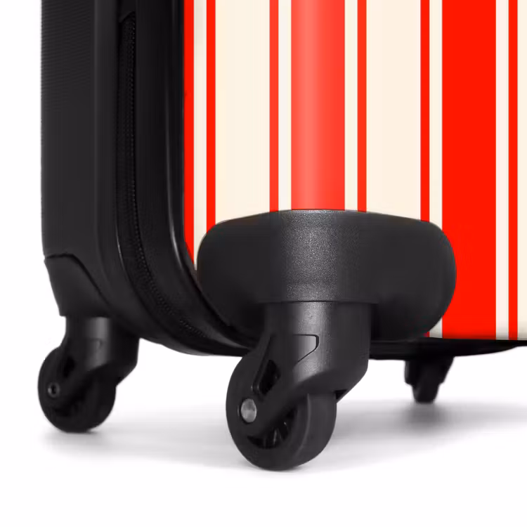 Koffer - Vertikale Streifen – Rot – Weiß - Verticale strepen - Rood - Wit NBS - Handbagage koffer - Vrouwen middel