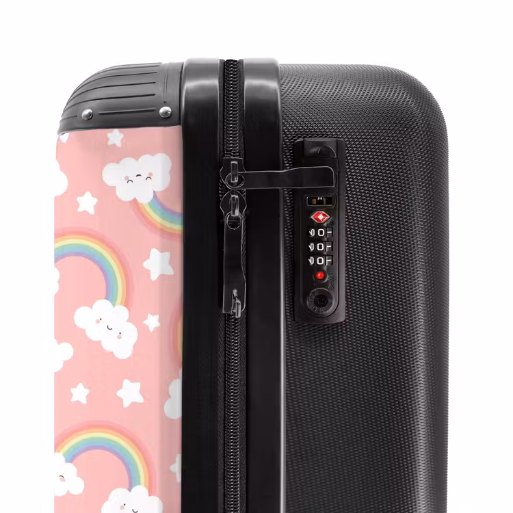 Dromerige regenbooghemel NBS - Handbagage koffer - Unisex middel -slot