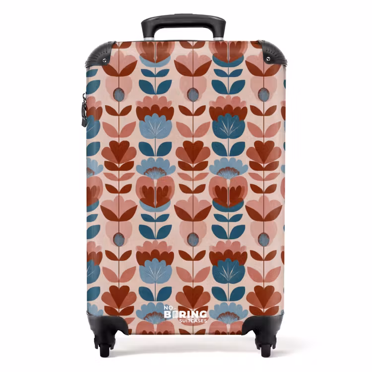 Vintage - Motief - Kleurrijk NBS - Handbagage koffer - Volwassenen Unisex middel -productfoto_recht