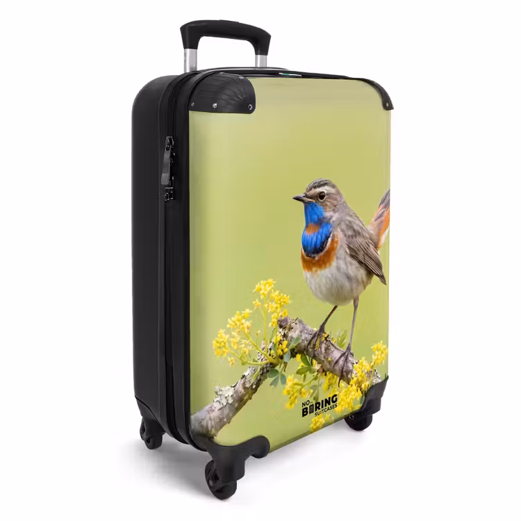 Koffer - Vogel – Ast – Natur – Bunt - Vogel - Tak - Natuur - Kleurrijk NBS - Handbagage koffer - Volwassenen Unisex middel