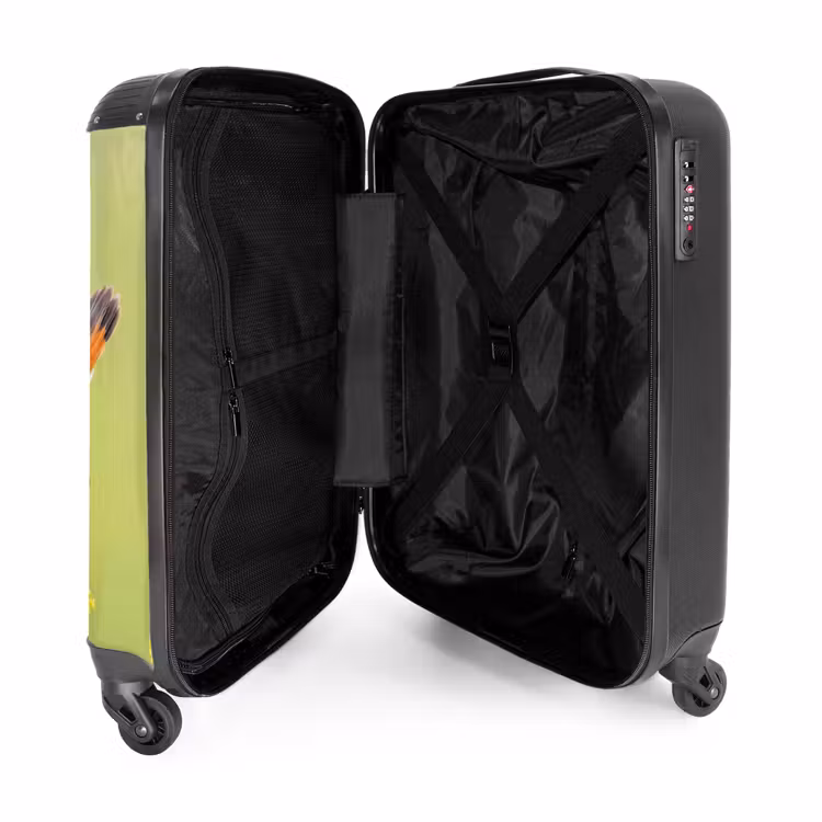 Koffer - Vogel – Ast – Natur – Bunt - Vogel - Tak - Natuur - Kleurrijk NBS - Handbagage koffer - Volwassenen Unisex middel