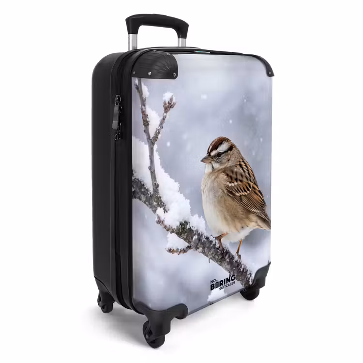 Koffer - Vogel – Ast – Schnee – Winter - Vogel - Tak - Sneeuw - Winter NBS - Handbagage koffer - Volwassenen Unisex middel