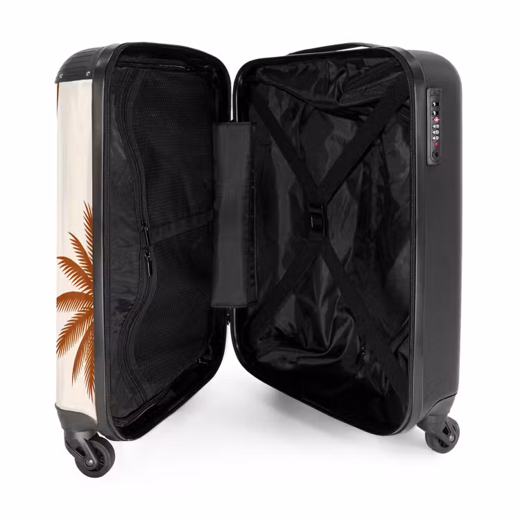 Koffer - Vogel – Baum – Tropisch – Minimalistisch – Braun - Vogel - Boom - Tropisch - Minimalistisch - Bruin NBS - Handbagage koffer - Vrouwen middel
