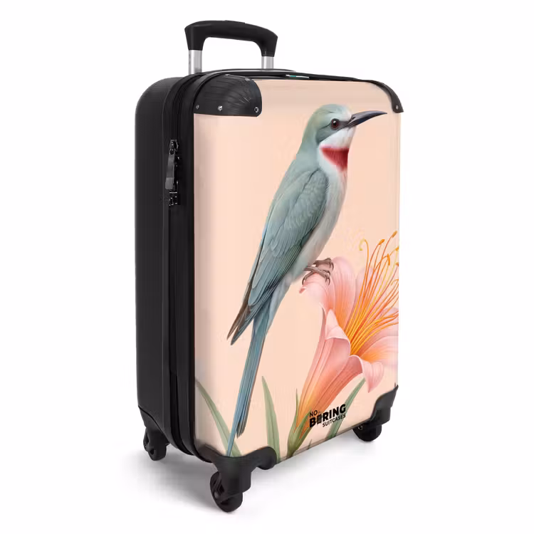 Koffer - Vogel – Blume – Natur – Rosa - Vogel - Bloem - Natuur - Roze NBS - Handbagage koffer - Vrouwen middel