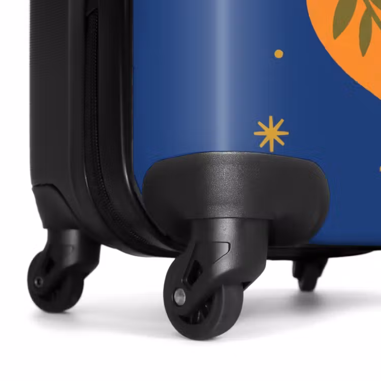 Koffer - Vogel – Blumen – Dekorativ – Orange – Blau - Vogel - Bloemen - Decoratief - Oranje - Blauw NBS - Handbagage koffer - Vrouwen middel