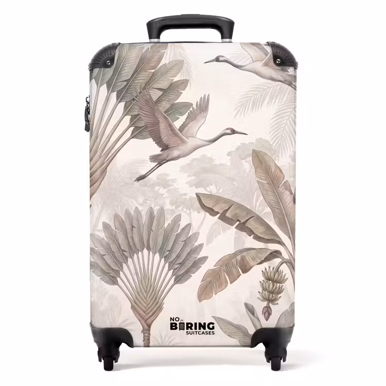 Koffer - Vogel – Dschungel – Illustration – Tiere - Vogel - Jungle - Illustratie - Dieren NBS - Handbagage koffer - Volwassenen Unisex middel