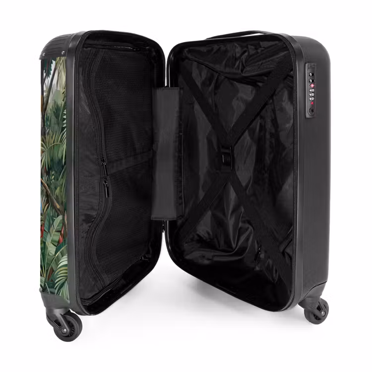 Koffer - Vogel – Dschungel – Natur – Mosaik – Grün - Vogel - Jungle - Natuur - Mozaïek - Groen NBS - Handbagage koffer - Volwassenen Unisex middel