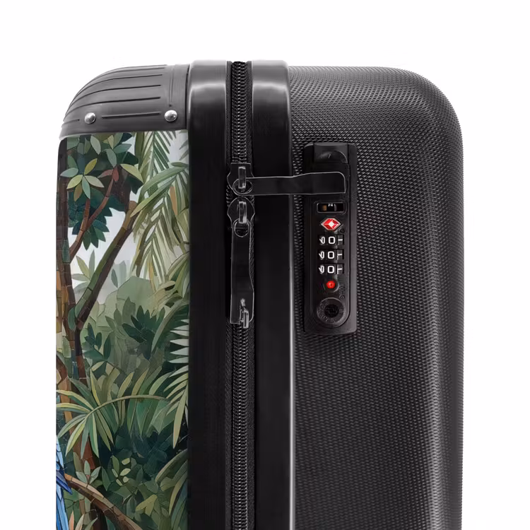 Koffer - Vogel – Dschungel – Natur – Mosaik – Grün - Vogel - Jungle - Natuur - Mozaïek - Groen NBS - Handbagage koffer - Volwassenen Unisex middel