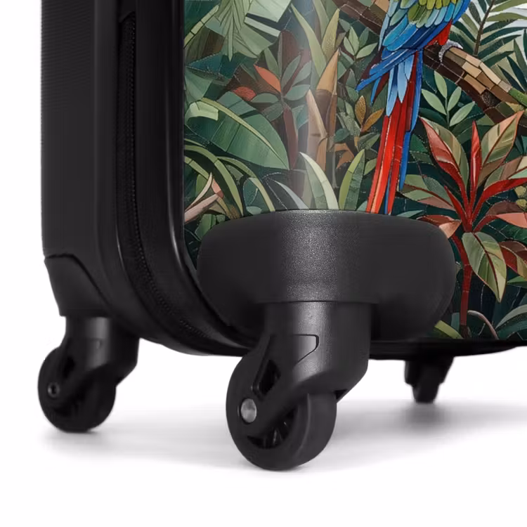 Koffer - Vogel – Dschungel – Natur – Mosaik – Grün - Vogel - Jungle - Natuur - Mozaïek - Groen NBS - Handbagage koffer - Volwassenen Unisex middel