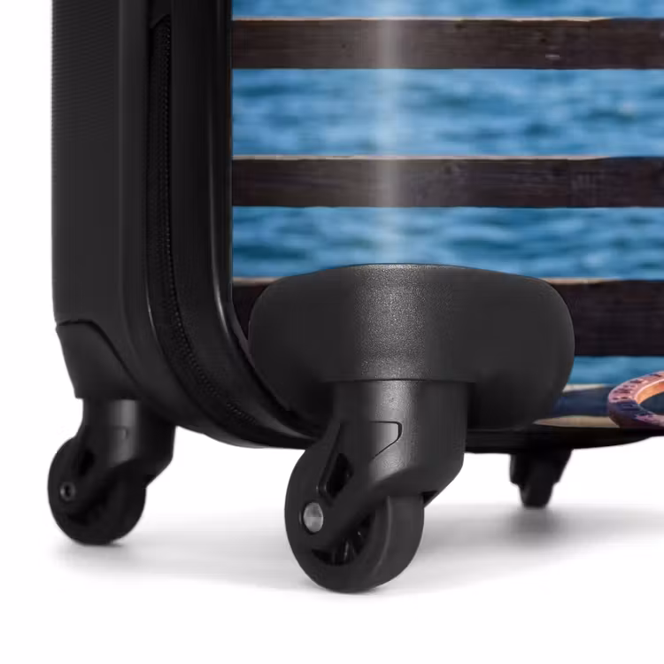 Koffer - Vogel – Fernglas – Küste – Meer – Blau - Vogel - Verrekijker - Kust - Zee - Blauw NBS - Handbagage koffer - Vrouwen middel