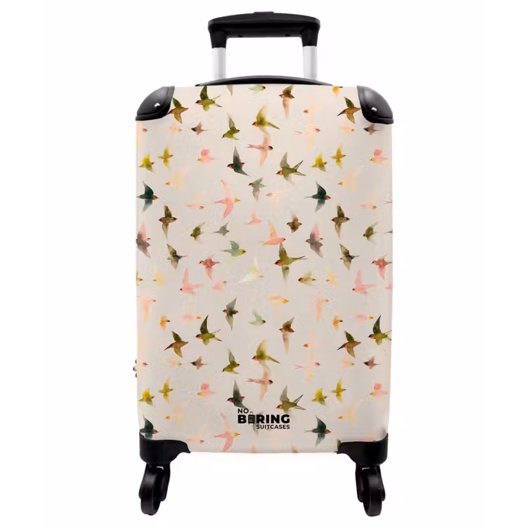Koffer - Vögel - Fliegen - Bunt - Vogels - Vliegen - Kleurrijk NBS - Handbagage koffer - Vrouwen middel