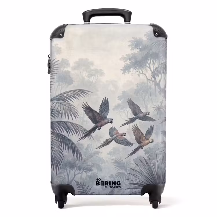 Koffer - Vogel – Fliegend – Dschungel – Vintage – Tiere - Vogel - Vliegend - Jungle - Vintage - Dieren NBS - Handbagage koffer - Volwassenen Unisex middel
