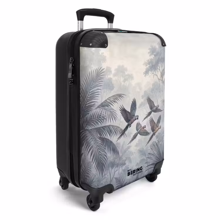 Koffer - Vogel – Fliegend – Dschungel – Vintage – Tiere - Vogel - Vliegend - Jungle - Vintage - Dieren NBS - Handbagage koffer - Volwassenen Unisex middel