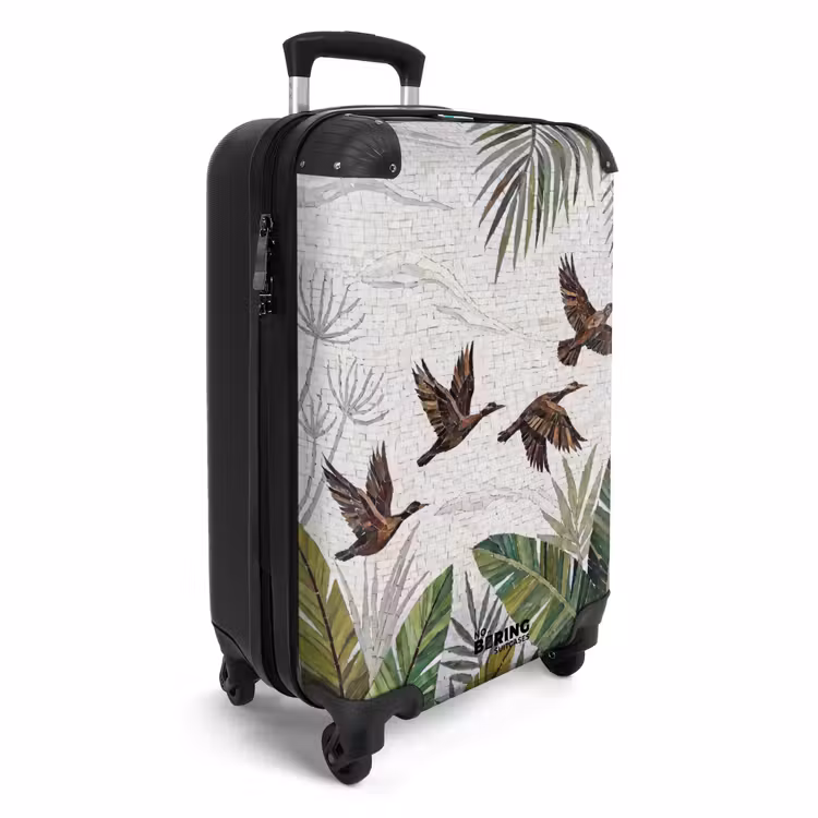 Koffer - Vogel – fliegend – tropisch – Mosaik – grün - Vogel - Vliegend - Tropisch - Mozaïek - Groen NBS - Handbagage koffer - Volwassenen Unisex middel