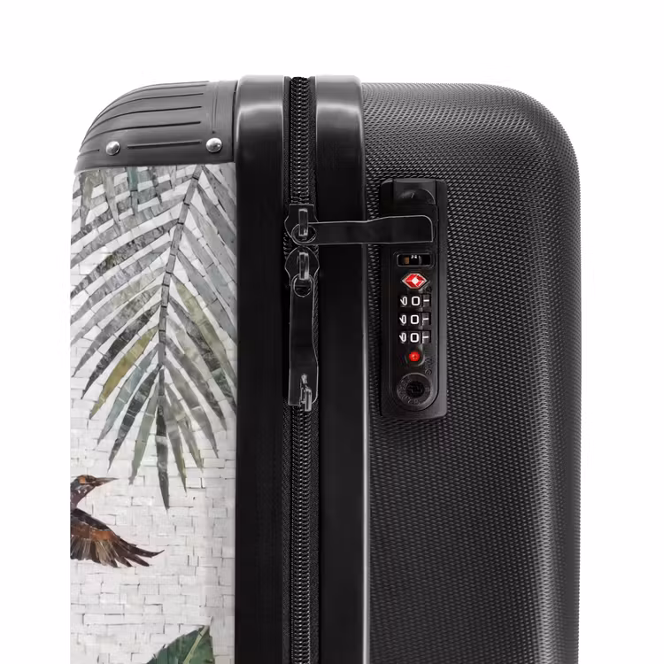 Koffer - Vogel – fliegend – tropisch – Mosaik – grün - Vogel - Vliegend - Tropisch - Mozaïek - Groen NBS - Handbagage koffer - Volwassenen Unisex middel