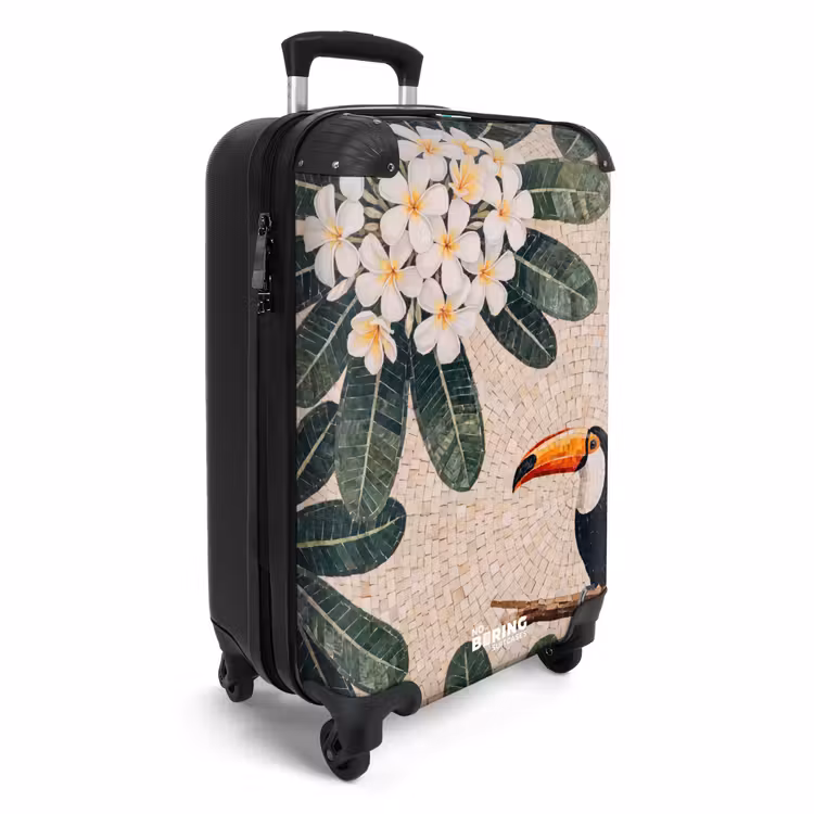 Koffer - Vogel – Mosaik – Tropisch – Natur – Bunt - Vogel - Mozaïek - Tropisch - Natuur - Kleurrijk NBS - Handbagage koffer - Volwassenen Unisex middel