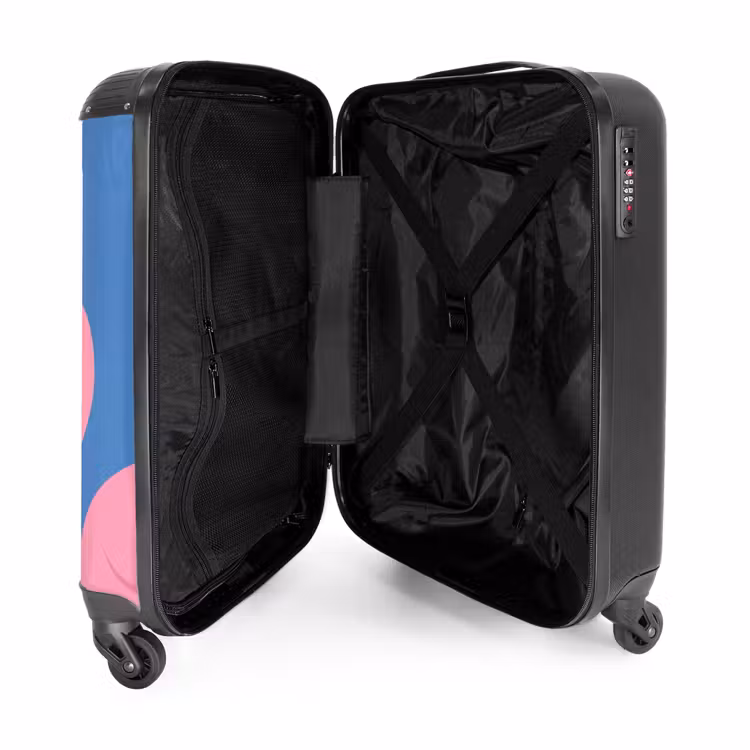 Koffer - Vogel – Paar – Tiere – Modern – Rosa - Vogel - Paar - Dieren - Modern - Roze NBS - Handbagage koffer - Vrouwen middel