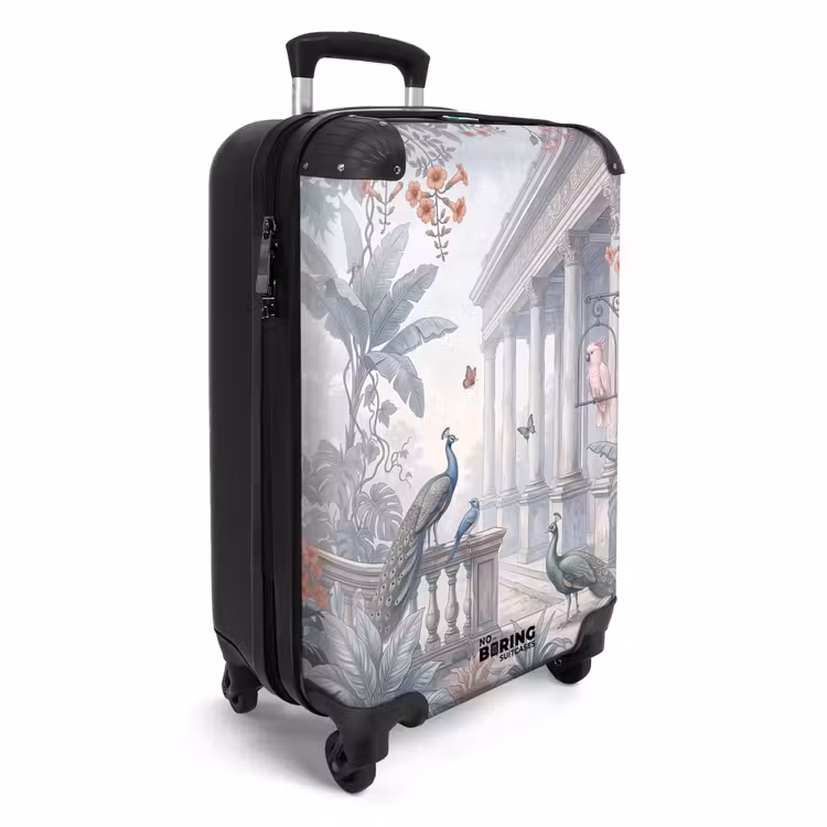 Koffer - Vogel – Pfau – Architektur – Klassisch – Grün - Vogel - Pauw - Architectuur - Klassiek - Groen NBS - Handbagage koffer - Volwassenen Unisex middel
