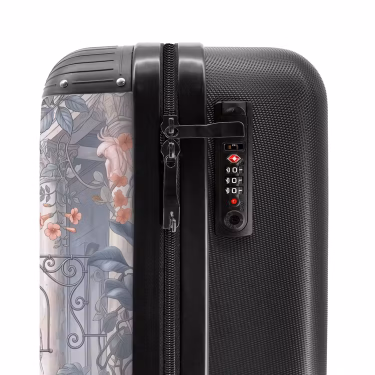 Koffer - Vogel – Pfau – Architektur – Klassisch – Grün - Vogel - Pauw - Architectuur - Klassiek - Groen NBS - Handbagage koffer - Volwassenen Unisex middel