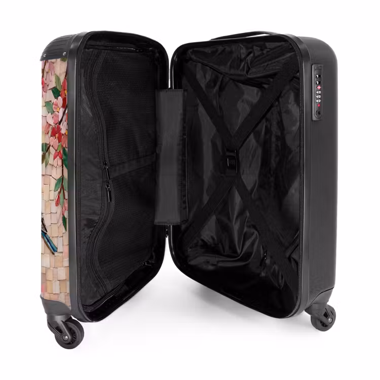 Koffer - Vogel – Springbrunnen – Mosaik – farbenfroh – Tiere - Vogel - fontein - mozaiek - kleurrijk - dieren NBS - Handbagage koffer - Volwassenen Unisex middel